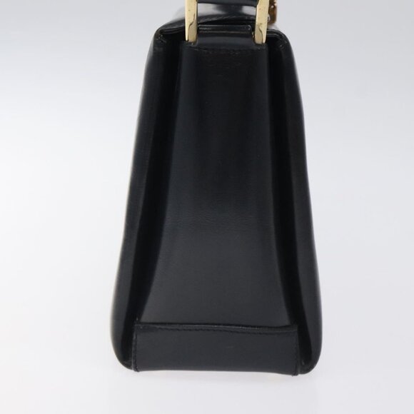 GUCCI Hand Bag Leather Navy Gold 000 1448 1269 Auth am8346 - Picture 5 of 14